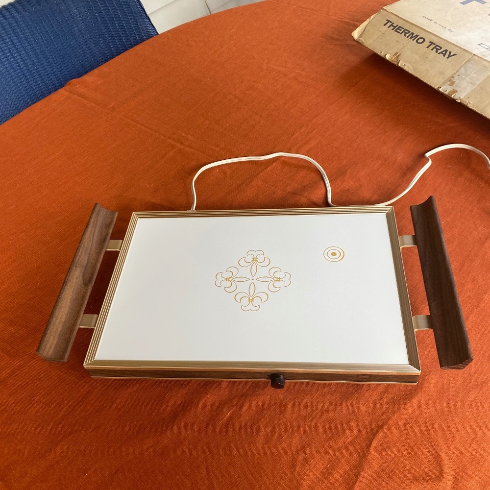 Vintage Thermo Tray food warmer with original box